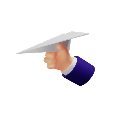 Sending paper plane  3D Illustration