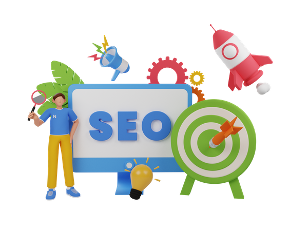 SEO marketing  3D Illustration