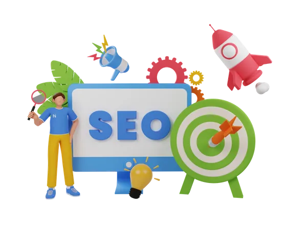 SEO marketing  3D Illustration