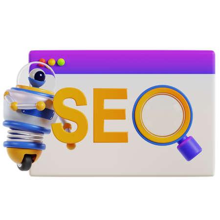 Robot de conocimientos de optimización SEO  3D Icon