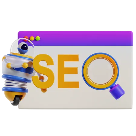 Robot de conocimientos de optimización SEO  3D Icon