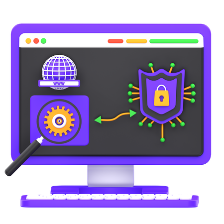 Seo Web Security  3D Icon