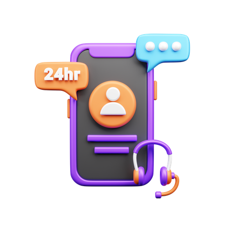 Servicio 24 Horas  3D Icon