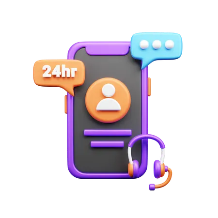 Servicio 24 Horas  3D Icon