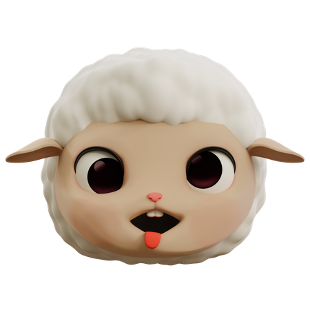 Sheep Ugly Face Emoji  3D Icon