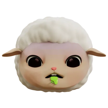 Sheep Vomiting Emoji  3D Icon