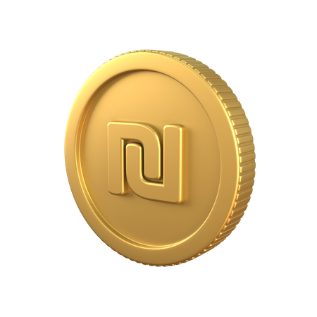 Shekel Gold Coin  3D Icon