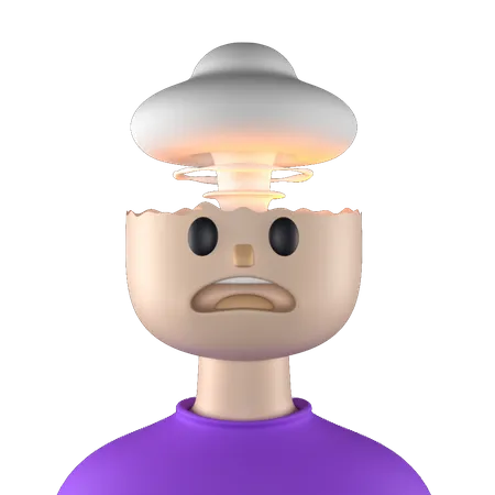 Shocked face  3D Illustration