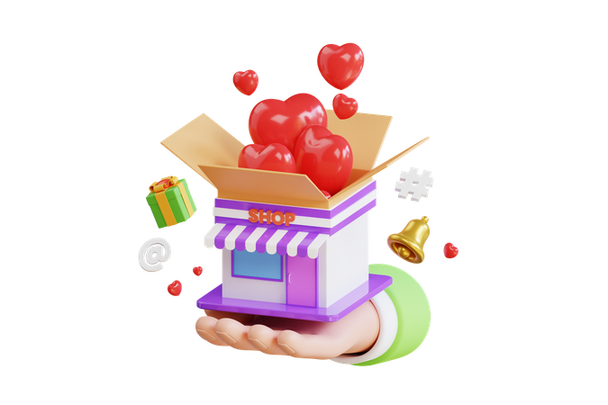 Shop Surprise  3D Illustration