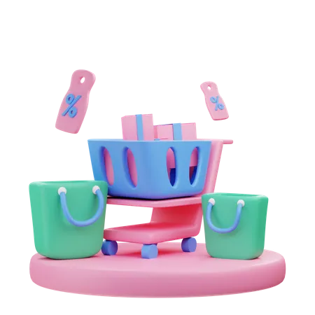 Shopping cart  3D Illustration