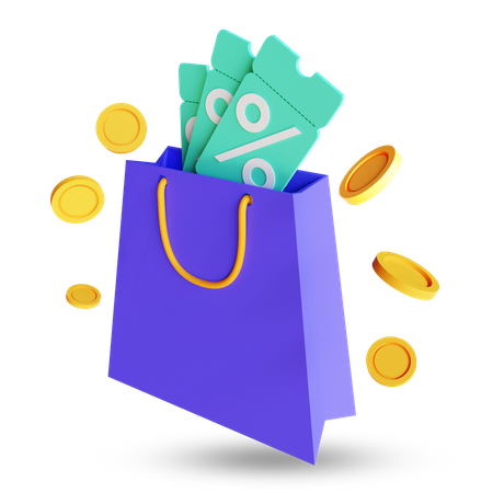 Shopping Discount  3D Illustration