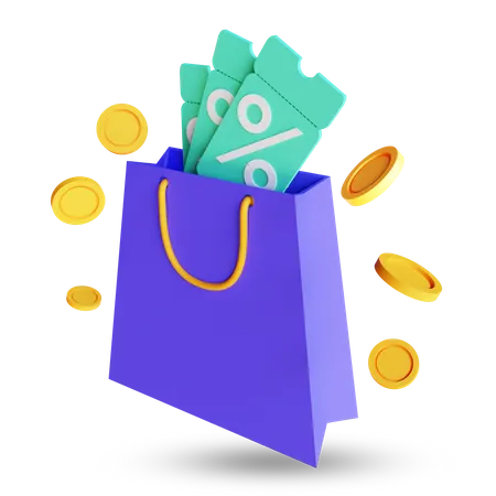 Shopping Discount  3D Illustration