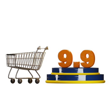 Shopping Discount Advertisement Podium  3D Illustration