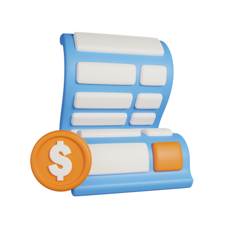 Shopping Invoice 3D Icon  3D Icon