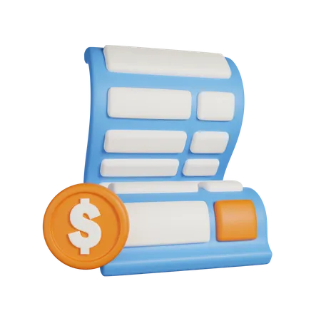 Shopping Invoice 3D Icon  3D Icon