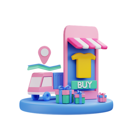 Shopping order delivery  3D Illustration