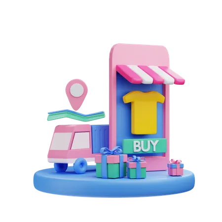 Shopping order delivery  3D Illustration