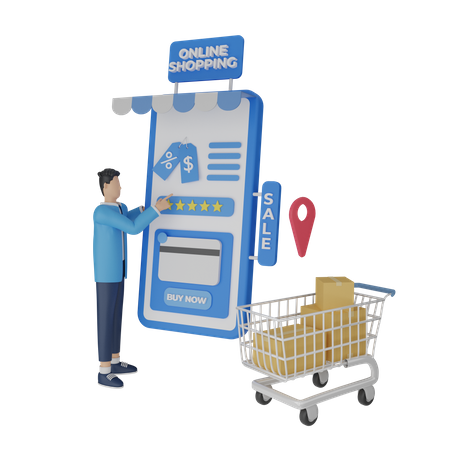 Shopping Order payment  3D Illustration