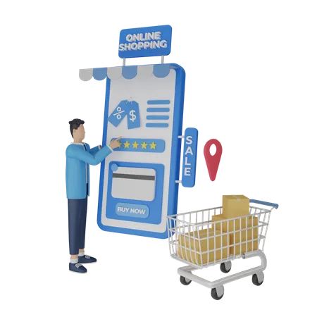 Shopping Order payment  3D Illustration