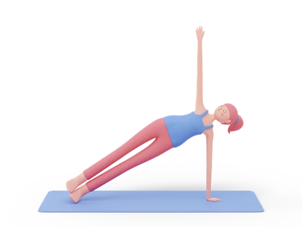 Side Plank Yoga Pose  3D Illustration