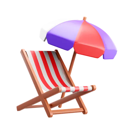 Silla de playa  3D Icon