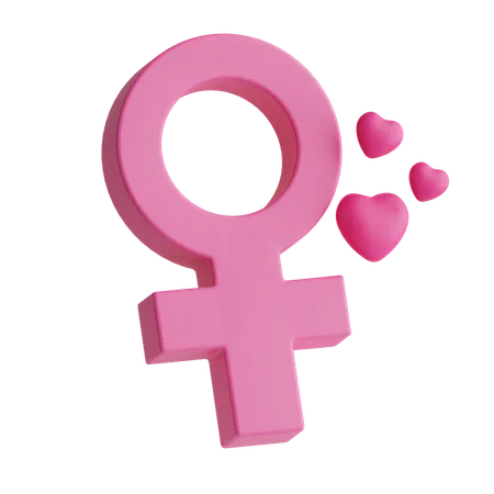 Símbolo femenino  3D Icon