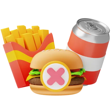 Nada de comida chatarra  3D Icon