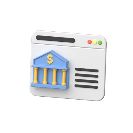 Sitio web bancario  3D Icon