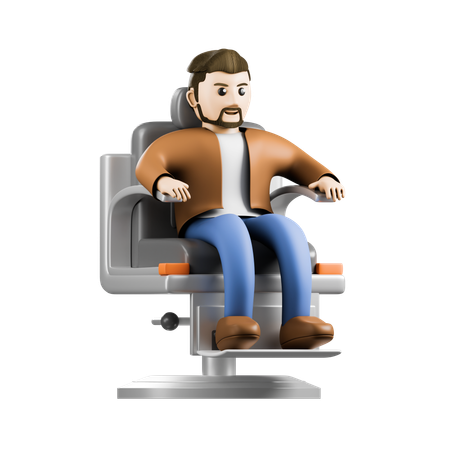 Sitting in chair  3D Icon