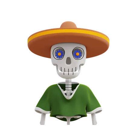 Skull Gambler  3D Illustration