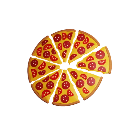 Sliced Pizza  3D Icon