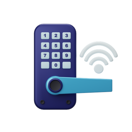 Smart Lock Door  3D Icon