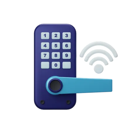 Smart Lock Door  3D Icon