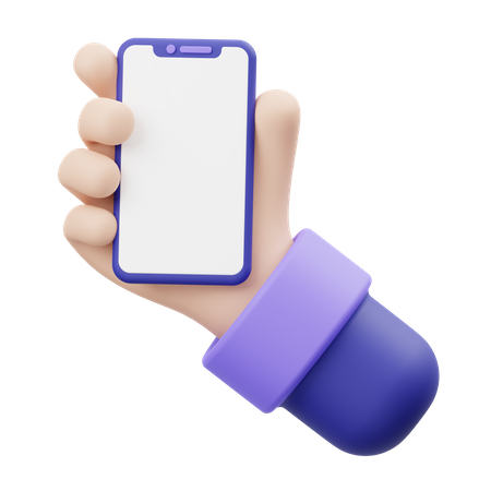 Smartphone Holding Hand Gesture  3D Illustration