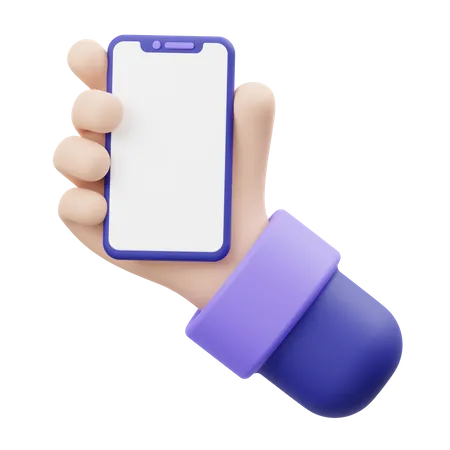 Smartphone Holding Hand Gesture  3D Illustration