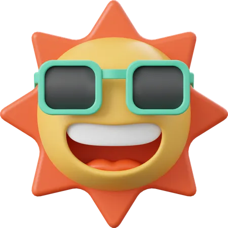 Sol sorridente  3D Icon