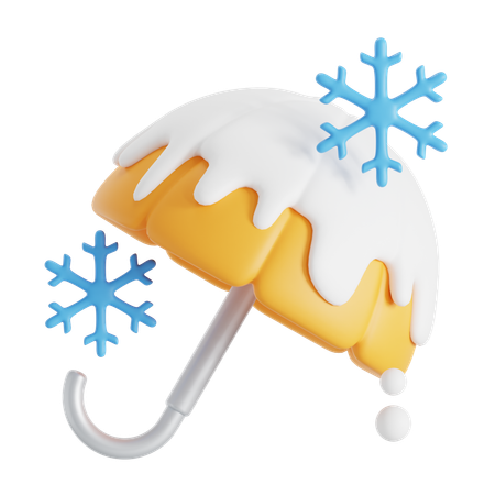 Snowy umbrella  3D Icon