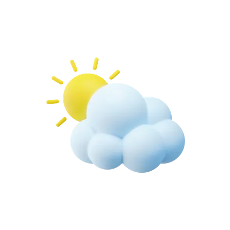 Sol y nube  3D Icon