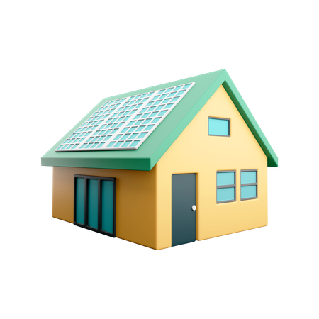 Solar Home  3D Icon