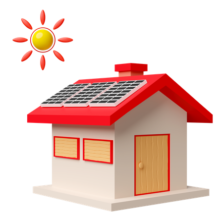 Solar Home  3D Icon