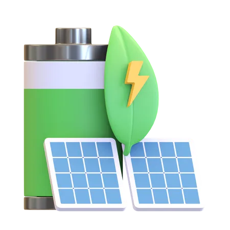 Solar panel energy battery  3D Illustration