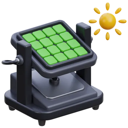 Solar Panel With Sun  3D Icon