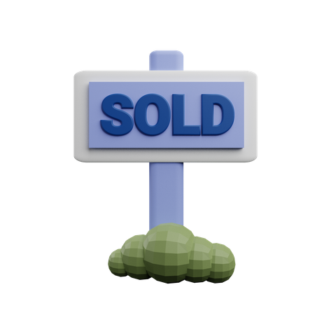 Sold Sign Board  3D Icon