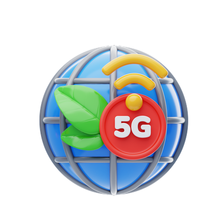 5G sostenible  3D Icon