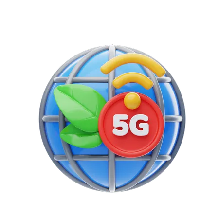 5G sostenible  3D Icon