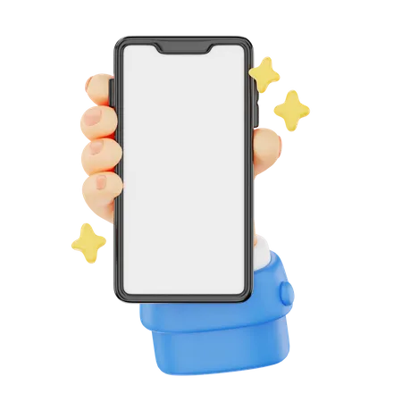 Sosteniendo un gesto con la mano de un teléfono inteligente  3D Icon