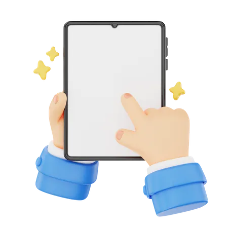 Sosteniendo un gesto con la mano de la tableta  3D Icon