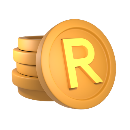 South African rand  3D Icon