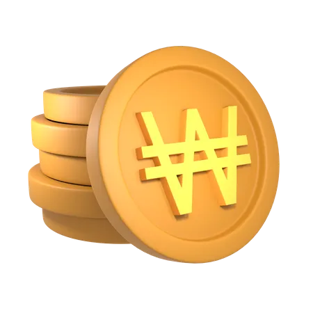 South Korean won  3D Icon