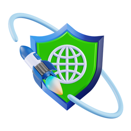 Space Security Illustration  3D Icon